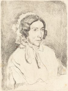 Mulher em um Cap Dame agée com babados, 18591860. de Edgar Degas