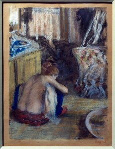 Mulher agachando Pastel em monotipo por Edgar Degas (1834-1917) 1877 Sol. 0,18x0,14 m Paris, musee d