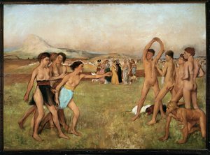 Jovens espartanos em exercício (óleo sobre tela) de Edgar Degas