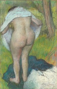 Jovem se vestindo de Edgar Degas