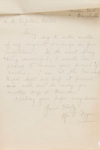 Carta para um editor de competição de jornais, 1917 de Edgar Fryer