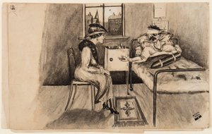 Some Shell !, 13 de outubro de 1917 (caneta, pincel e tinta sobre papel) de Edgar Fryer