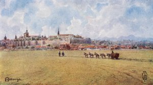 Norte da Espanha: Astorga, do sudeste (lito a cores) de Edgar T. A. Wigram