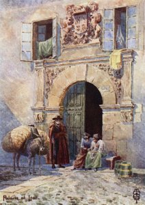 Norte de Espanha: Leon, An Old Palace Doorway (cor litho) de Edgar T. A. Wigram