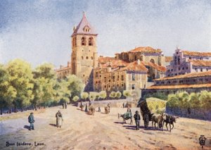 Norte da Espanha: Leon, Igreja de San Isidoro (lito a cores)