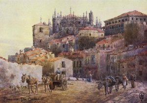 Norte da Espanha: Plasencia, Muralhas e Catedral (lito a cores) de Edgar T. A. Wigram