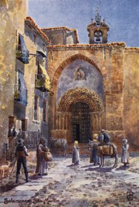Norte de Espanha: Salamanca, Igreja de San Martín (cor litho) de Edgar T. A. Wigram