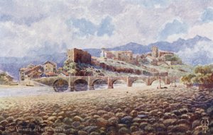 Norte da Espanha: San Vicente de la Barquera (cor litográfica) de Edgar T. A. Wigram