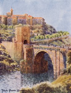 Norte da Espanha: Toledo, A Ponte de Alcântara (lito a cores)