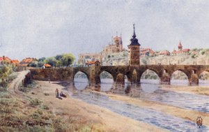 Norte de Espanha: Zamora, Das margens do Duero (cor litho) de Edgar T. A. Wigram