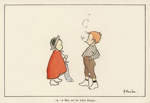Um Homem e o seu Irmãozinho (cor litho) de Edith Farmiloe