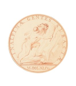 Hércules armado com uma clava prestes a cruzar os Alpes, 1744