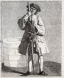 O poço mais limpo - Pepetit metier de Paris (Estudos tirados das pessoas baixas, ou dos Cries de Paris) - gravura de Edme Bouchardon (1698-1762) de Edmé Bouchardon