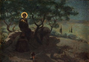 Voo para o Egito, ca. 1915 (óleo sobre tela) de Edmond (1861 1943) Tapissier