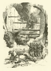 Incêndio nas docas de Londres (gravura)