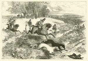 Hare coursing in England (gravura)