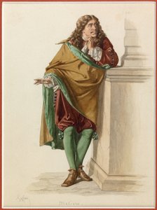 Retrato de Moliere, c.1870 (aguarela) de Edmond Aime Florentin Geffroy
