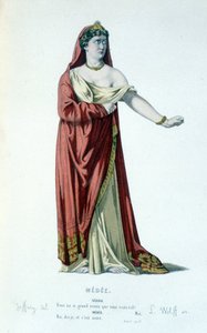 A personagem de Medee na tragédia Medee - Full Theatre: (Colecção de peças de Corneille) desenho de Geffroy, gravura de L. Wolff - ed. Laplace, Sanchez et Cie, Paris 1884