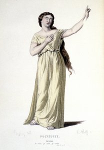 A personagem de Pauline na tragédia Polyeucte martyr - Full Theatre: (Colecção de peças de Corneille) desenho de Geffroy, gravura de L. Wolff - ed. Laplace, Sanchez et Cie, Paris 1884