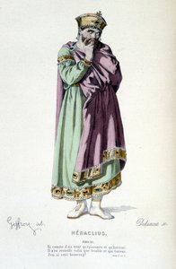 O personagem de Phocas na tragédia de Heraclius - Full Theatre: (Coleção de peças de Corneille) desenho de Geffroy, gravura de Delanoix - ed. Laplace, Sanchez et Cie, Paris 1884 de Edmond Aime Florentin Geffroy