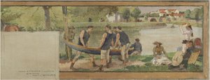 Esboço para a Câmara Municipal de Saint-Maurice: Paisagem. Les bords de la Marne (para a câmara municipal), entre 1890 e 1892 (óleo sobre tinta sobre tela) de Edmond Debon