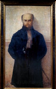 Retrato de Paul Verlaine (1844 - 1896) poeta e escritor francês. Pintura de Edmond Francois Aman Jean (Aman-Jean, Amand Jean, Aman-Jean