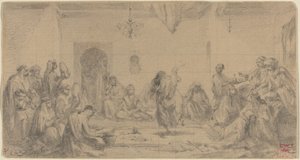 Interior com dançarina de Edmond Hédouin