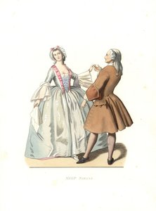 Mestre da dança e jovem mulher veneziana de Edmond Lechevallier Chevignard