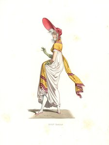 Mulher da moda Merveilleuse, França de Edmond Lechevallier Chevignard