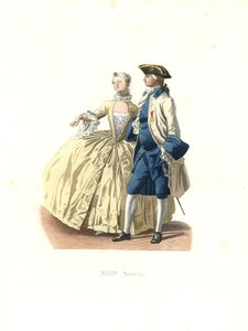 Oficial e dama de qualidade, França de Edmond Lechevallier Chevignard