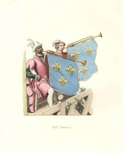 Trombeteiros num torneio, reinado de Francisco I de França. de Edmond Lechevallier Chevignard