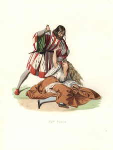 Homem veneziano a matar a sua mulher de Edmond Lechevallier Chevignard