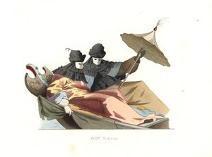 Venezianos usando máscaras de bauta de Edmond Lechevallier Chevignard