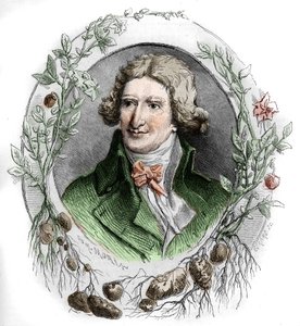 Retrato de Antoine Augustin Parmentier (1737-1813), farmacêutico militar e agrônomo francês. Gravura de Edmond Morin