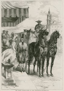 The London Season - ir para a sala de desenho (gravura) de Edmond Morin