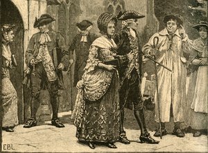 Trajes no início do reinado de George III, início dos anos 1760 c1890. de Edmund Blair Leighton
