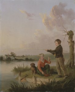 The Young Anglers (óleo no painel)