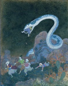 Um conto de fadas sérvio: O episódio da serpente (aguarela sobre papel) de Edmund Dulac
