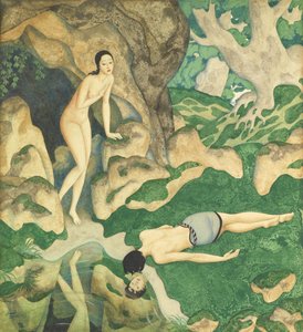 Eco e Narciso (aguarela e guache sobre papel) de Edmund Dulac