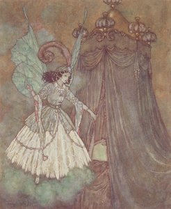 "Ela encontrou-se frente a frente com uma senhora imponente e bela", ilustração de "A Bela e o Monstro de Edmund Dulac