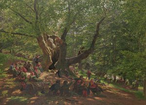 Robin Hood e seus Merry Men em Sherwood Forest, 1859 (guache e goma arábica no papel)