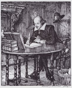 Shakespeare no seu estudo (litho)
