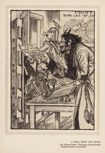 A grinalda do Kaiser: Um acordo com o Diabo (litografia) de Edmund Joseph (after) Sullivan