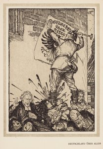 A grinalda do Kaiser: Deutschland Uber Alles (litografia) de Edmund Joseph (after) Sullivan