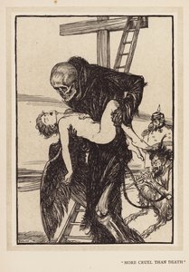 A grinalda do Kaiser: "Mais Cruel que a Morte" (litografia) de Edmund Joseph (after) Sullivan