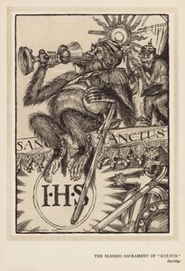A grinalda do Kaiser: O Santíssimo Sacramento da "Kultur" (litografia) de Edmund Joseph (after) Sullivan