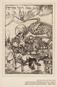 A grinalda do Kaiser: A escrita na parede (litografia) de Edmund Joseph (after) Sullivan
