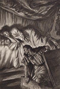 William Shakespeare: Cymbeline, Ato II, Cena 2 (litografia) de Edmund Joseph (after) Sullivan