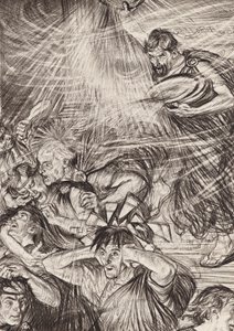 William Shakespeare: A Vida de Timão de Atenas, Ato III, Cena 6 (litografia) de Edmund Joseph (after) Sullivan