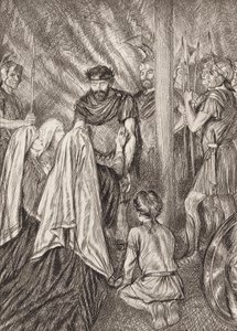 William Shakespeare: A Tragédia de Coriolanus, Ato V, Cena 3 (litografia) de Edmund Joseph (after) Sullivan
